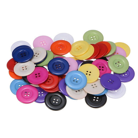 Uxcell 60Pcs 60L Sewing Buttons 1.5" Resin Round Flat 4-Hole Craft Buttons for Sewing Clothing DIY, 12 Colors