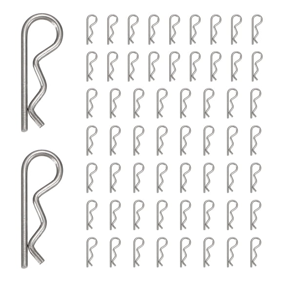 Uxcell 60pcs Cotter Pins (M1.2 x 21mm) - Heavy Duty R Clips Hitch Pin Clip Hardware Pins 304 Stainless Steel Spring Fasteners, for Trailer/Lawn Mowers/Tractor/Truck