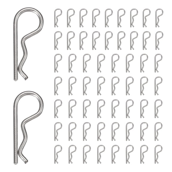 Uxcell 60pcs Cotter Pins (M1 x 16mm) - Heavy Duty R Clips Hitch Pin Clip Hardware Pins 304 Stainless Steel Spring Fasteners, for Trailer/Lawn Mowers/Tractor/Truck