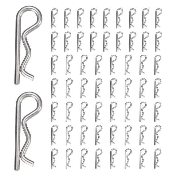 Uxcell 60pcs Cotter Pins (M2 x 30mm) - Heavy Duty R Clips Hitch Pin Clip Hardware Pins 304 Stainless Steel Spring Fasteners, for Trailer/Lawn Mowers/Tractor/Truck