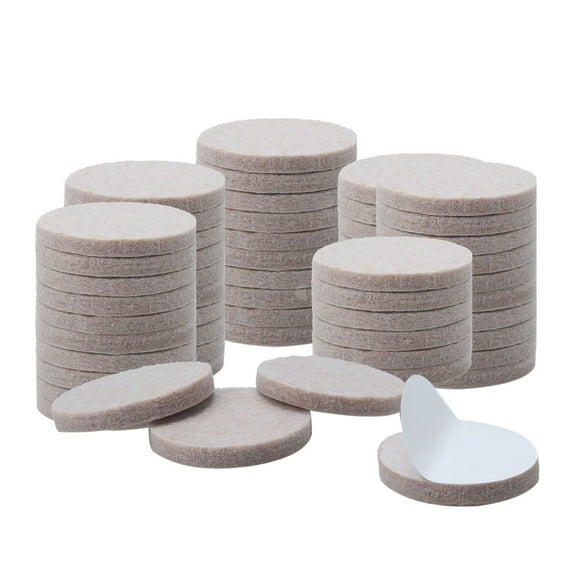 Uxcell 60pcs Felt Furniture Pads Round 1 1/4" Floor Protector for Chair Closet Leg