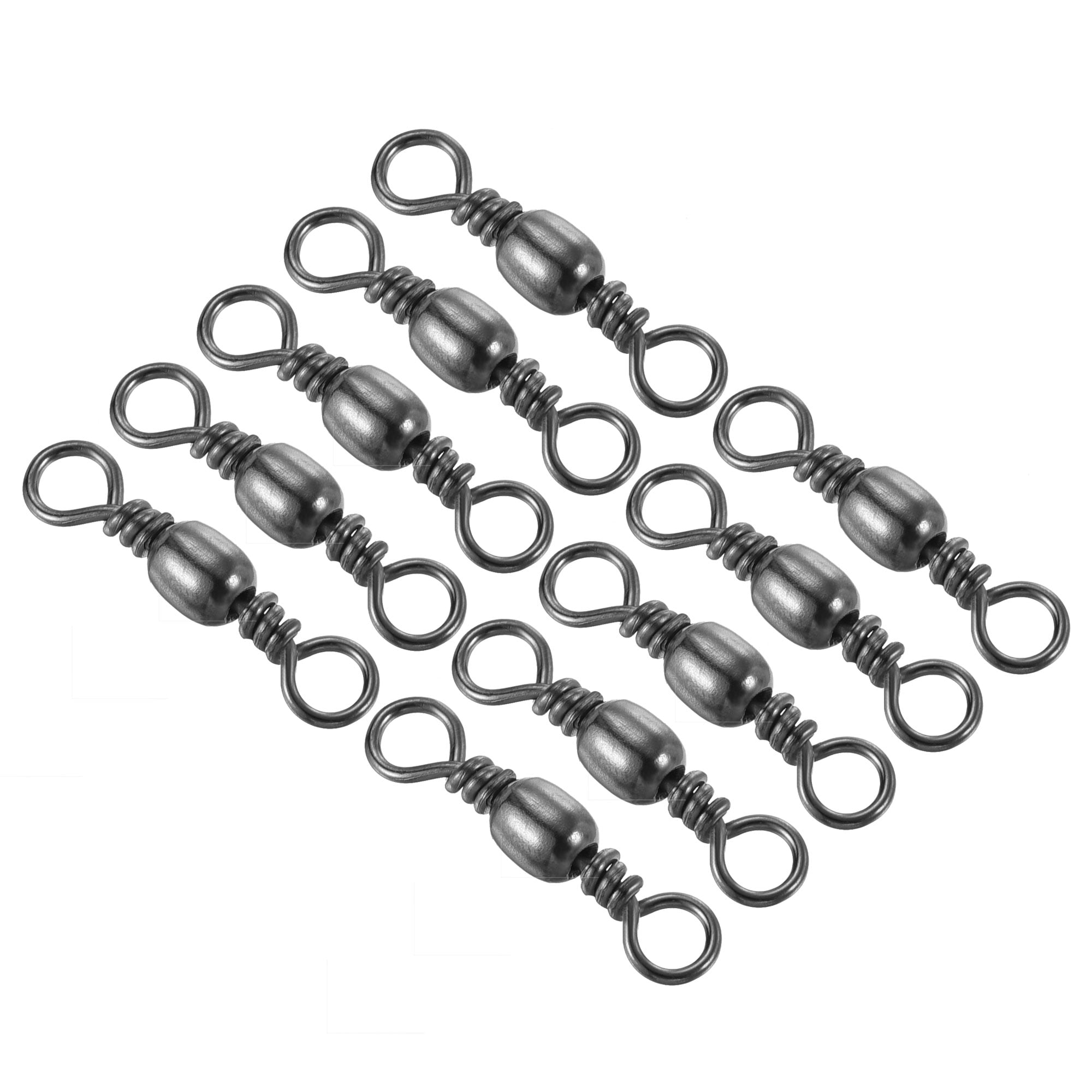 Uxcell 99LBS Stainless Steel Fishing Barrel Swivels, Black 50 Pack