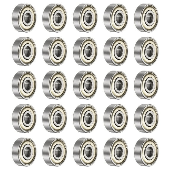 Uxcell 627ZZ Ball Bearings 7x22x7mm Carbon Steel Double Shielded ABEC3 25 Pack