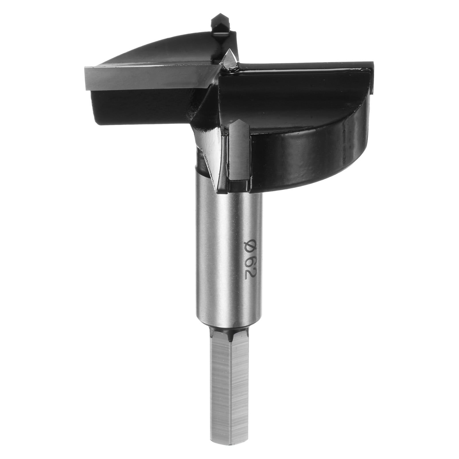 Uxcell Forstner Drill Bit for Woodworking, 2-7/16in (62mm) Carbide Tip Round Shank Hinge Cutter for Wood Hole Drilling Opener