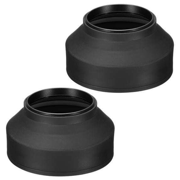 Uxcell 62mm Camera Lens Hood, 2Pcs Rubber Collapsible Lens Protector, Black