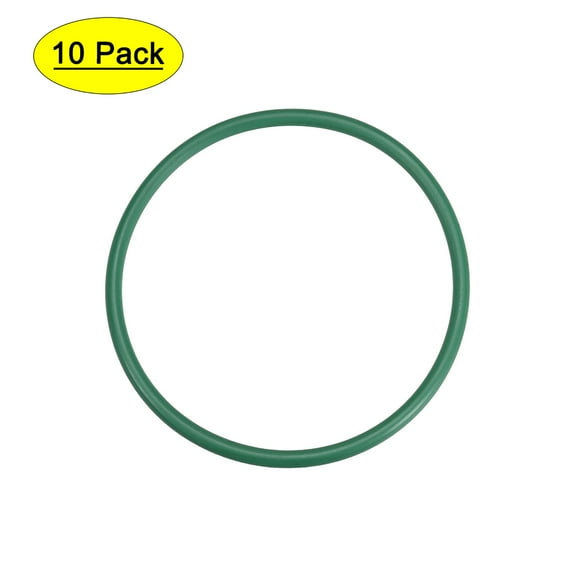 Uxcell 62mm OD 55.8mm ID 3.1mm Width Seal Fluorine Rubber O-Rings Green 10 Pack
