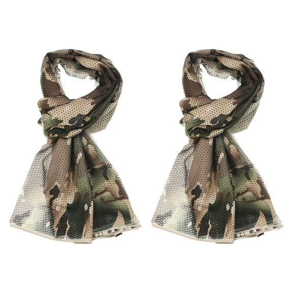 Uxcell 63"x20" Camouflage Netting Mesh Net Camo Scarf Veil Desert Mesh Scarves Dark Camo 2 Pack