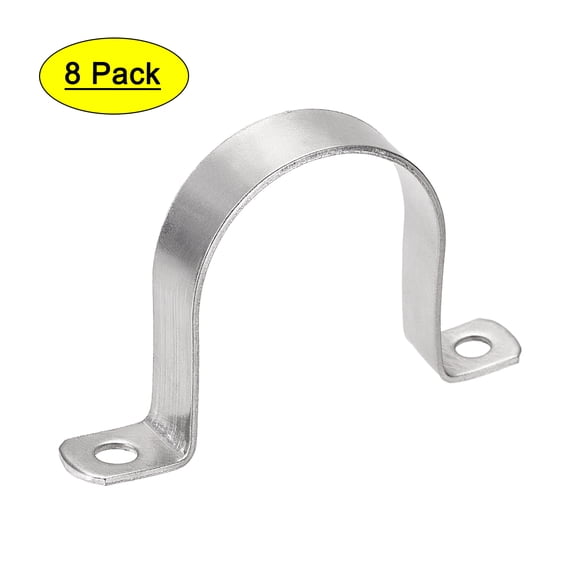 Uxcell 63mm(2.5") 304 Stainless Steel 2 Holes Rigid Pipe Strap Tension ...