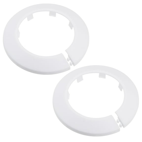 Uxcell 63mm PP Plastic Water Pipe Cover Decoration 2 Pack White