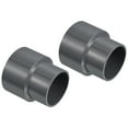 thumbnail image 1 of Uxcell Polyvinyl Chloride Reducer Pipe Fitting 2.48 inch x 1.97 inch 2 Pack Straight Coupling Adapter Connector Gray, 1 of 5