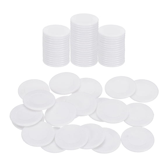 Uxcell 64 Pack Plastic Poker Chips, 0.9 Inch Mini Bingo Chips Learning Counters Counting Counters Disks Markers Opaque Game Tokens for Game Play Math Counting, White, Pattern