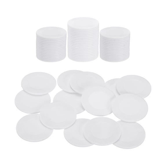 Uxcell 64 Pack Plastic Poker Chips, 1.5 Inch Mini Bingo Chips Learning Counters Counting Counters Disks Markers Opaque Game Tokens for Game Play Math Counting, White, Pattern