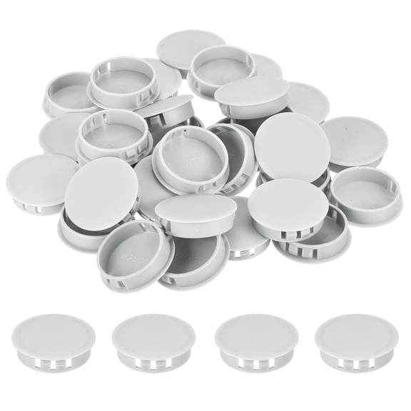 Uxcell 64Pcs 42mm Light Gray Nylon Plastic Round Locking Hole Plugs Insert End Caps