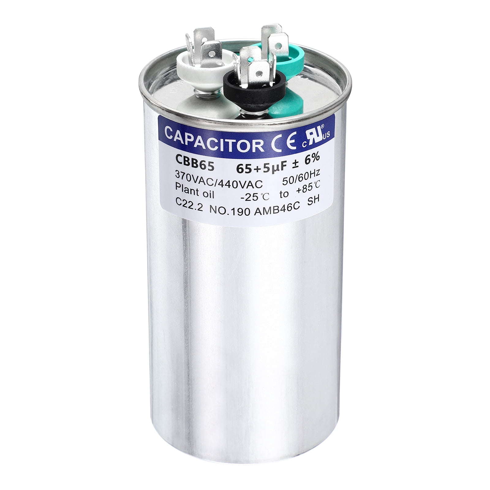 Uxcell 65+5MFD CBB65 Run Start Capacitor 65+5uF, 370/440V Round AC Capacitor for AC Motor Run, HVAC, Air Conditioner, Condenser Motors