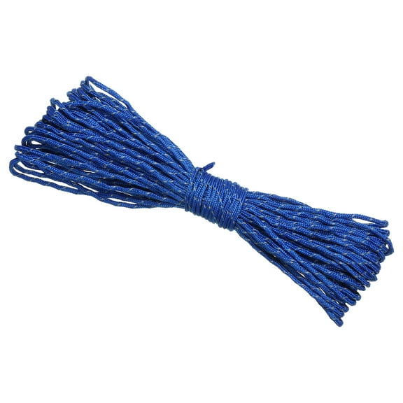 Uxcell 65 Feet Reflective Guyline Camping Paracord 2mm Nylon Tent Cord Guyline Rope Dark Blue