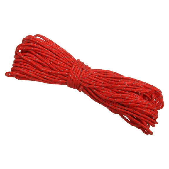 Uxcell 65 Feet Reflective Guyline Camping Paracord 3mm Nylon Tent Cord Guyline Rope Red