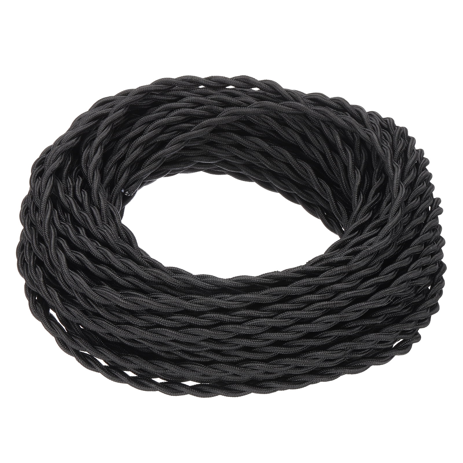 Cloth Conductor Uxcell 65 ft 18AWG 2-Conductor Twisted Cloth Covered Wire, Black ...