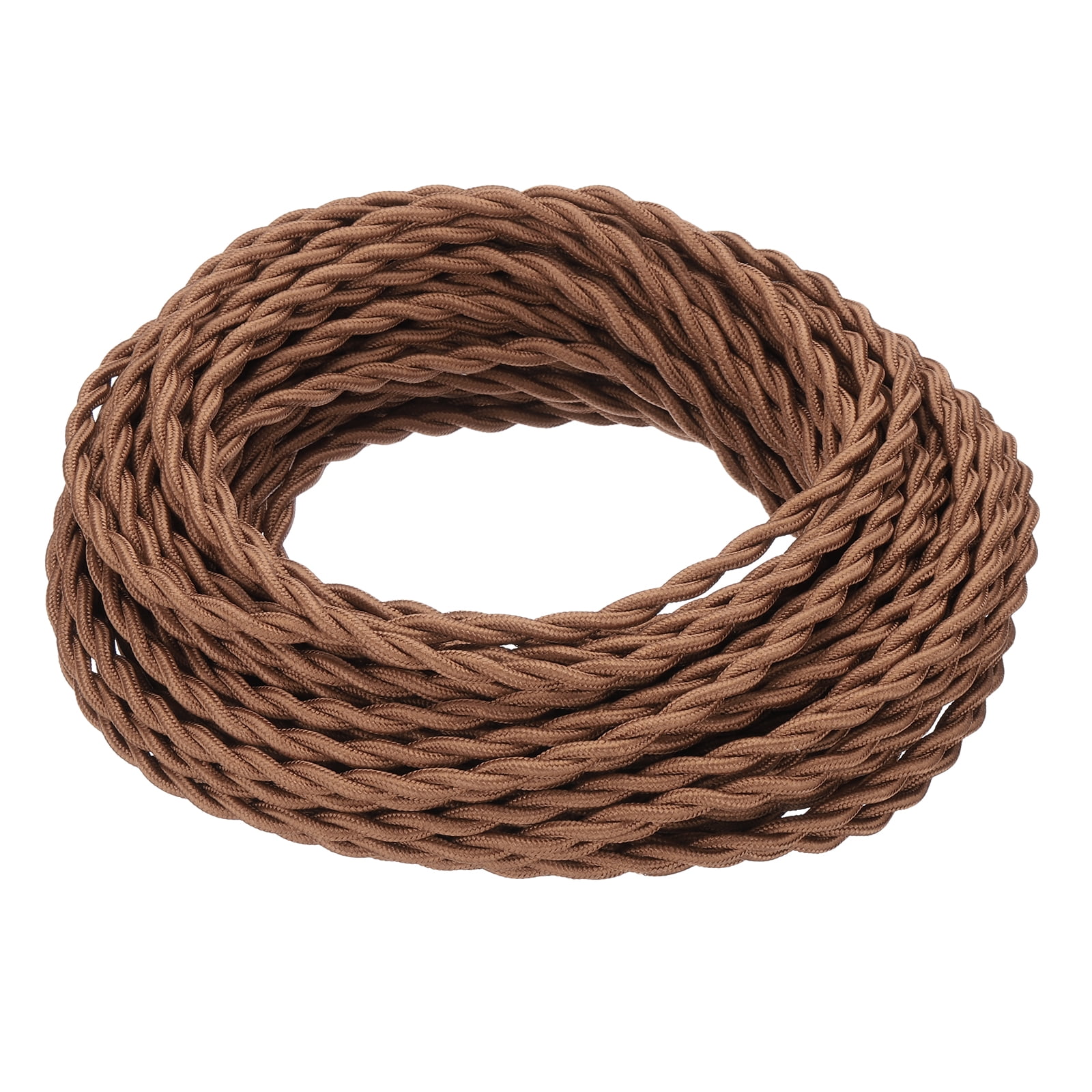 Cloth Conductor Uxcell 65 ft 18AWG 2-Conductor Twisted Cloth Covered Wire, Light Brown ...