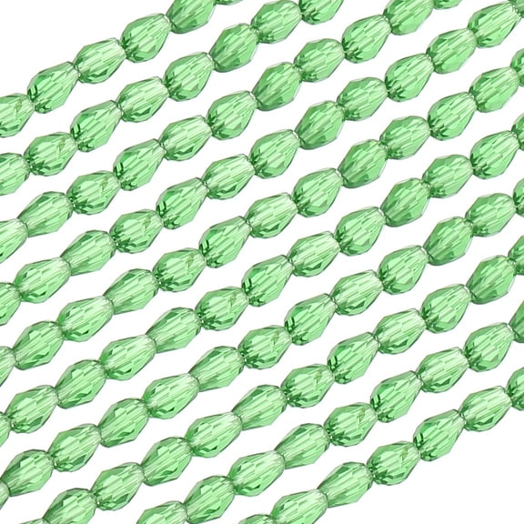 Uxcell 650 Pcs Teardrop Faceted Glass Crystal Beads for Jewelry Making, Green