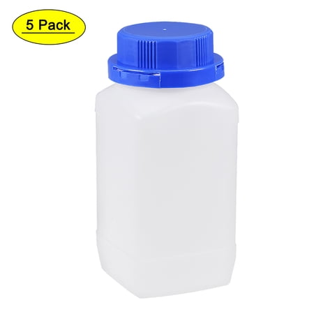 Uxcell 650ml/22oz Plastic Wide Mouth Lab Reagent Bottle Translucent 5 Count