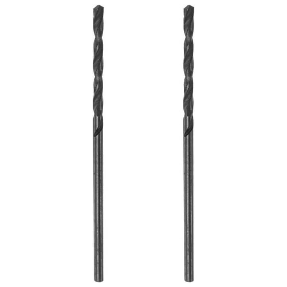 Uxcell 6542 High Speed Steel Twist Drill Bit, Fully Ground Black Oxide 1.6mm Drill Dia 43mm Total Length 2Pack