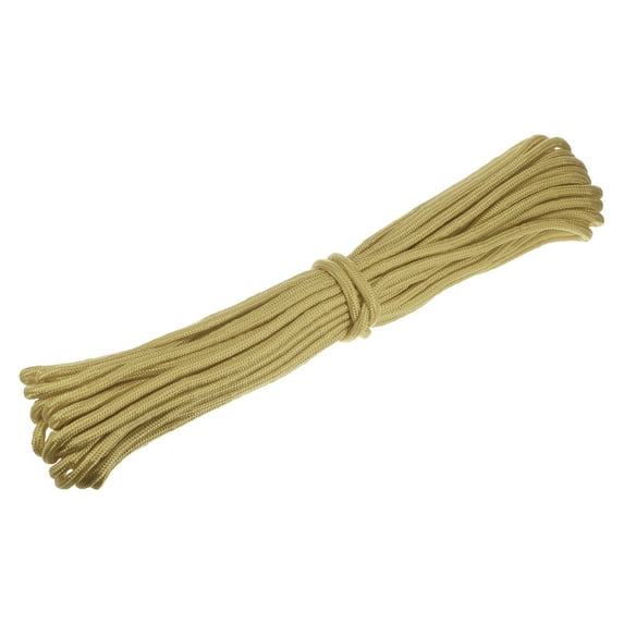 Uxcell 65Ft 1/3 inch (8mm) Diamond Braided Polypropylene Rope Suitable for Flagpole Camping Crafting, Khaki