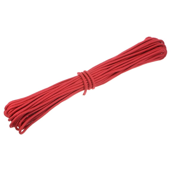 Uxcell 65Ft 1/4 Inch (6mm) Diamond Braided Polypropylene Rope Suitable for Flagpole Camping Crafting, Red