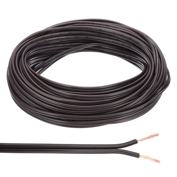 Uxcell 65Ft 18/2 Covered Wire, 300V SPT-1 Lamp Cord Insulated Heat Resistant Electronical Flexible Cable, Brown