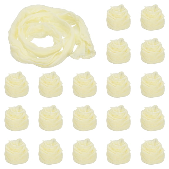 Uxcell 65cm/26" Nylon Stocking Flower Fabric Mesh Flower Stockings for Handmade DIY Crafts Flower Making, Cream, 20 Pack