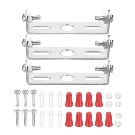 Uxcell 65mm (2.6") Universal Light Fixture Mounting Bracket Kit, 3 Set Light Crossbar Ceiling Light Plate with Screw for Wall Light Ceiling Light Pendant Chandelier