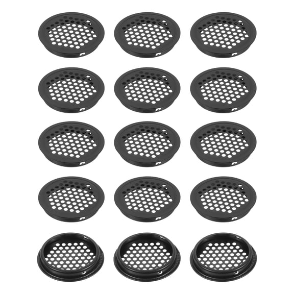 Uxcell 65mm Circular Air Vents, Dual Panel Round Mesh Hole Louver Round Mesh Hole Air Vents, 15 Pcs Silver