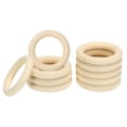 thumbnail image 1 of Uxcell 65mm Unfinished Wooden Rings, 10 Pack Natural Solid Circle Rings DIY Craft Unfinished Wooden Rings, Wood Color, 1 of 6