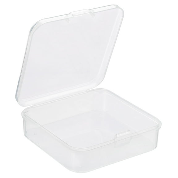 Uxcell 65x20mm Plastic Square Clear Storage Container Box with Lid, 12 Pack