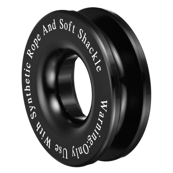 Uxcell 66,000lbs Winch Snatch Recovery Ring Aluminum Alloy Snatch Block Pulley Towing Ring for Soft Shackle and Synthetic Rope for ATV, UTV, SUV, Truck Trailer Off-Road Recovery, Black