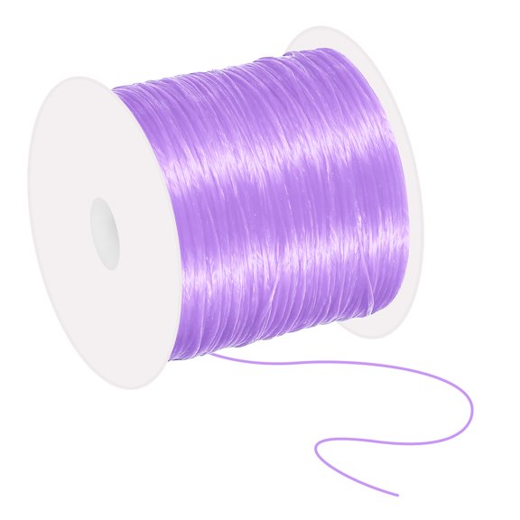 Uxcell 66 Yard Flat Stretchy Bracelet String 1mm Elastic Crystal String Bead Cord Light Purple