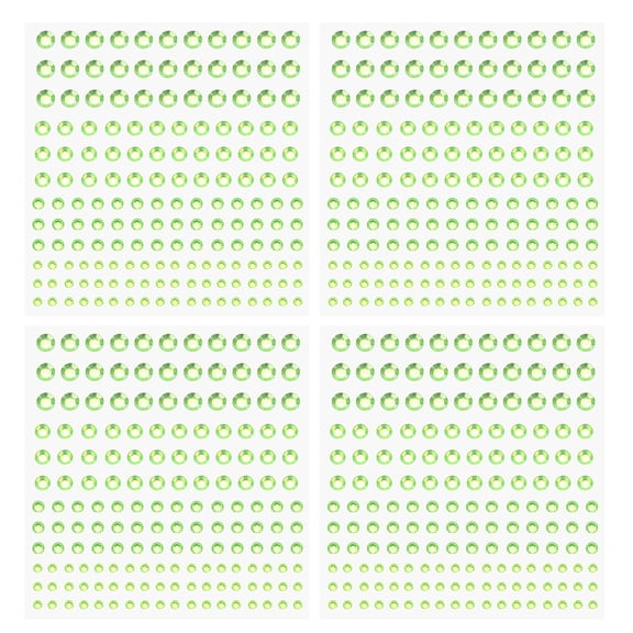 Uxcell 660 Pcs Acrylic Diamond Sticker, 4 Size 3/4/5/6mm Self Adhesive Rhinestones Face Gem Stones Bling Jewelry for Nail Art Craft Clothes DIY Makeup Decoration Party, Grass Green