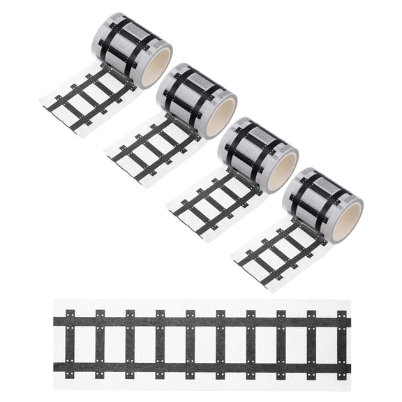 Uxcell 66ft Tape Car Track Tape Traffic Washi Tape Highway Train for DIY Craft Style 4, Black