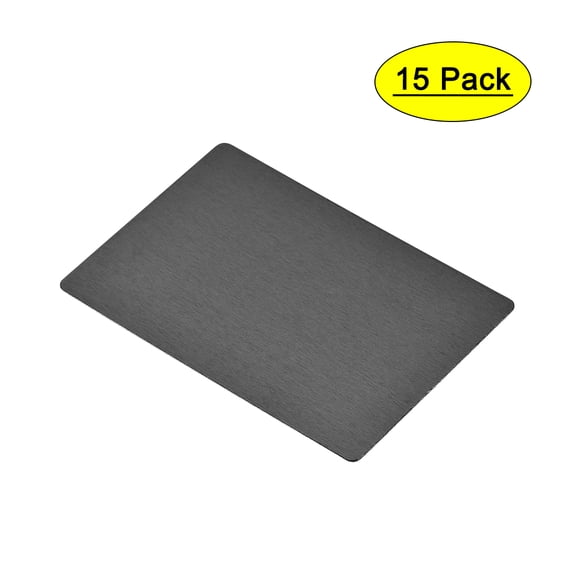 Uxcell 66x45x0.5mm Aluminum Blank Metal Card Anodized Black 15 Pack