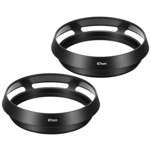 Uxcell 67mm Lens Hood, 2Pcs Standard Vented Matte Surface Inside Lens Hood, Black