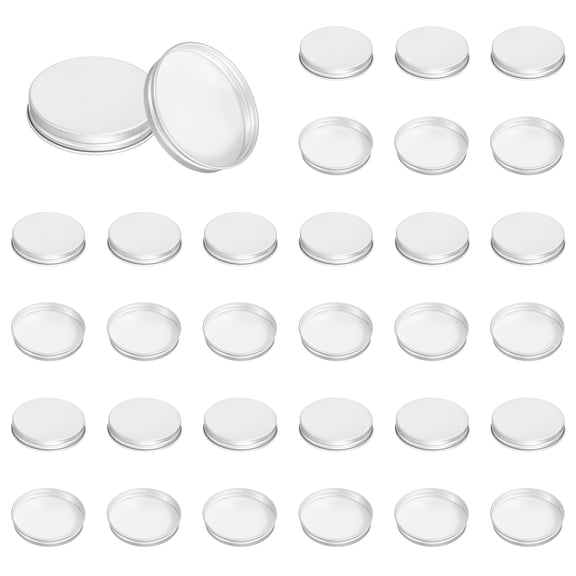 Uxcell 67mm Metal Round Screw Lids, 36 Pcs Aluminum Mason Jar Lids Screw Top Caps for Lab Home Storage Jars Gallon Jugs Glass Snack Containers Liquid Storage, Silver Tone