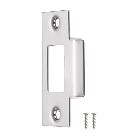 Uxcell 68mm x 39mm 201 Stainless Steel Door Latch Deadbolt Strike Plate, Silver