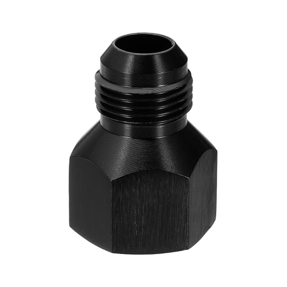 Uxcell 6AN Female to 10AN Male Flare Reducer Adapter Fitting Connector Aluminum Flare Extender Coupler Fuel Hose Line Fitting for Vehicle Fuel Oil Line Modification, Black