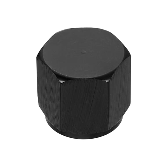 Uxcell 6AN Female Flare Cap Block Off Fitting Plug Adapter Aluminum Female Flare Cap Port Fitting Nut Universal Car Accessories for Fuel Oil Line System, Black