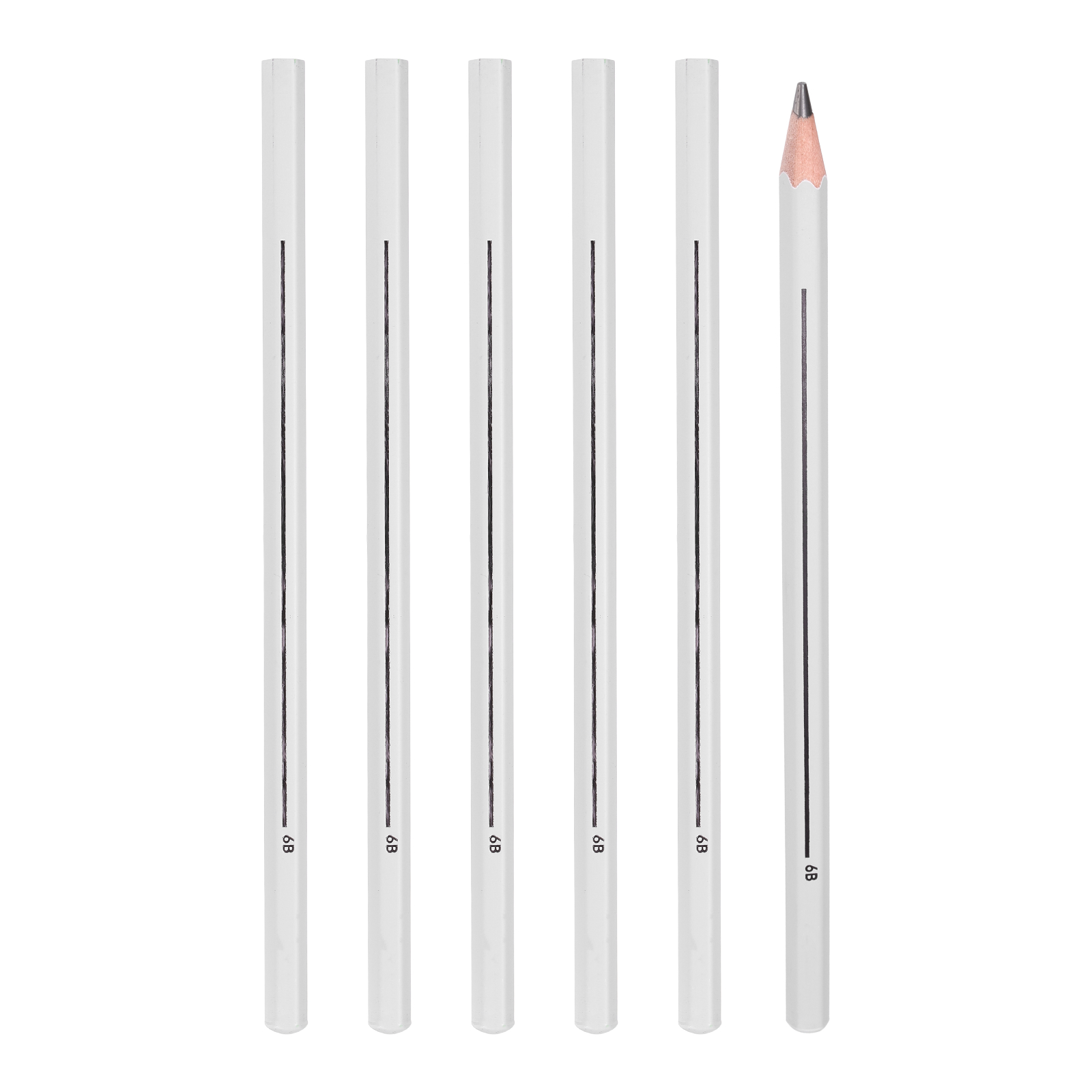 Uxcell 6B Graphite Pencils for Drawing, 6Pcs Sketching Pencils Wood Art ...