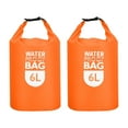 thumbnail image 1 of Uxcell 6L Waterproof Dry Bag, Dry Roll Top Lightweight Dry Storage Bag for Kayaking Camping, Orange 2 Pack, 1 of 6