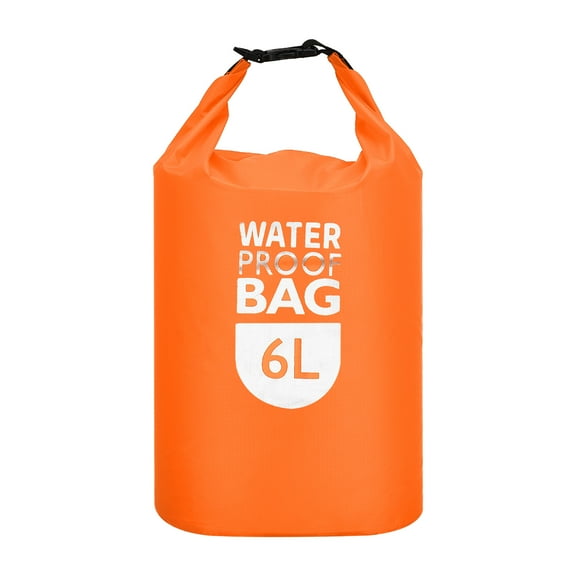 Uxcell 6L Waterproof Dry Bag, Dry Roll Top Lightweight Dry Storage Bag for Kayaking Camping, Orange
