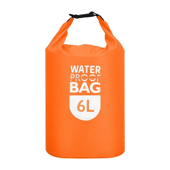 Uxcell 6L Waterproof Dry Bag, Dry Roll Top Lightweight Dry Storage Bag for Kayaking Camping, Orange
