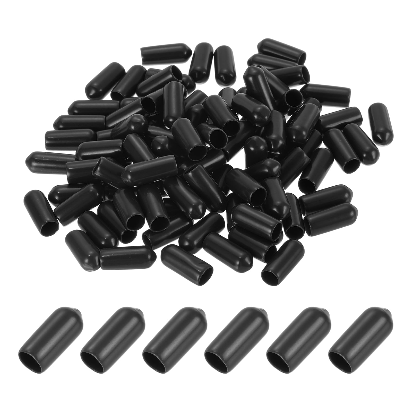 Uxcell 6MM Vinyl Rubber End Caps, 100 Pack Round Bolt Screw Covers Caps ...
