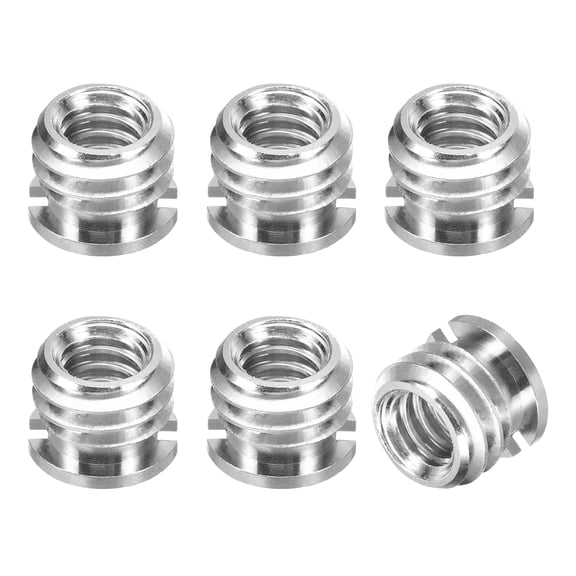 Uxcell 6PCS 1/4"-20Female to 3/8"-16Female Convert Screw Adapters - 0.39 x 0.3Inch Brass Tripod Thread Adapter Mount, Stable Tripod for Camera Monopod/Video DSLR/SLR, Silver