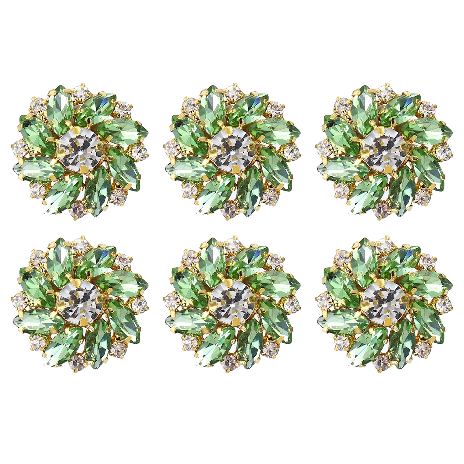 Uxcell 6PCS Flower Sewing Rhinestone Buttons 1 Inch Crystal Shank ...